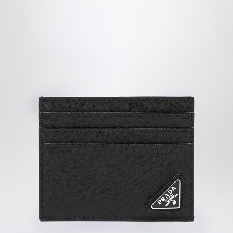 Prada Black Saffiano leather credit card holder TheDoubleF