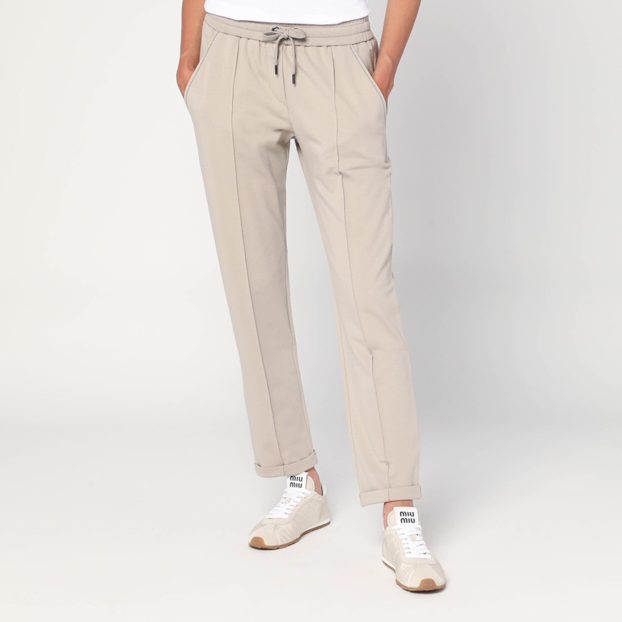 パンツ BRUNELLO CUCINELLI BEIGE COTTON JOGGERS Brunello Cucinelli Beige cotton joggers | TheDoubleF