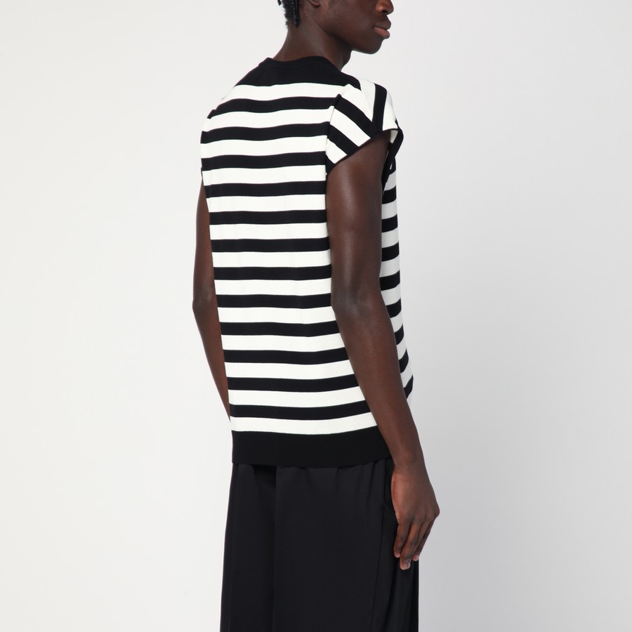 Tシャツ・カットソー DOLCE & GABBANA STRIPED KNIT SLEEVELESS KIMONO T-SHIRT Dolce & Gabbana T-Shirt Kimono In Striped Knit