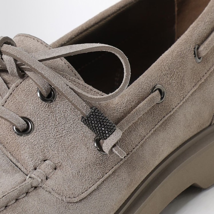フラットシューズ BRUNELLO CUCINELLI Woman Flat shoes Grey MZSFG2877 C5859 Women's flat shoes and loafers | Brunello Cucinelli