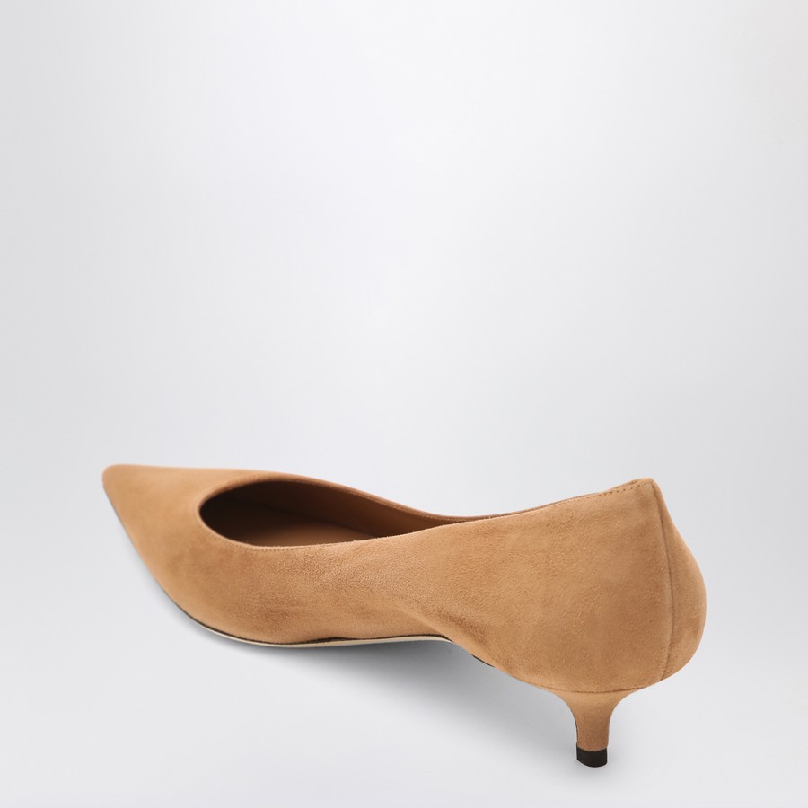 シューズ・サンダルその他 JIMMY CHOO Woman Shoes Beige AMELIASUE TOFFEE Jimmy Choo - Avenue Biscuit Leather Wedge Sandal, 50mm