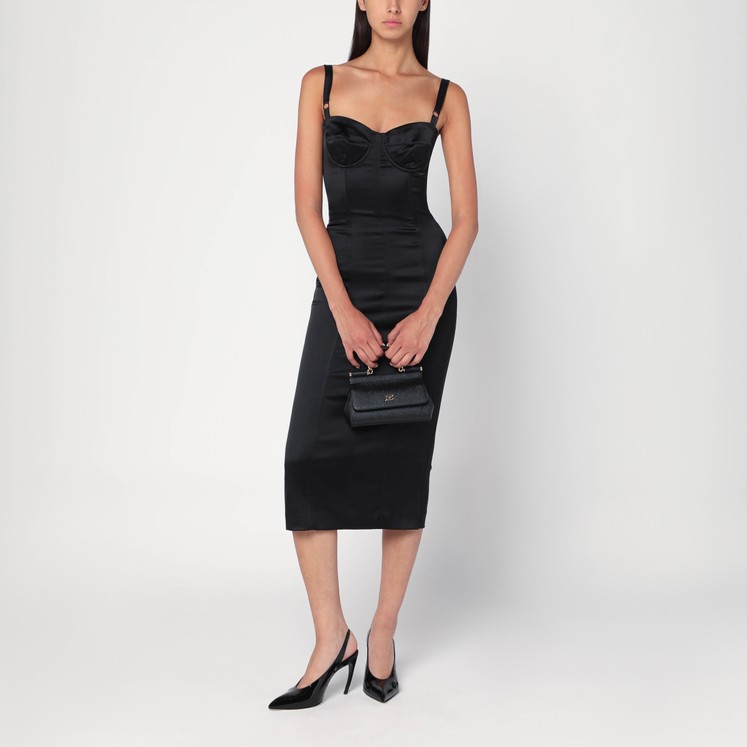 ワンピース Courreges DRESS (125JRO586JS0194) Courrèges Black ribbed midi dress | TheDoubleF