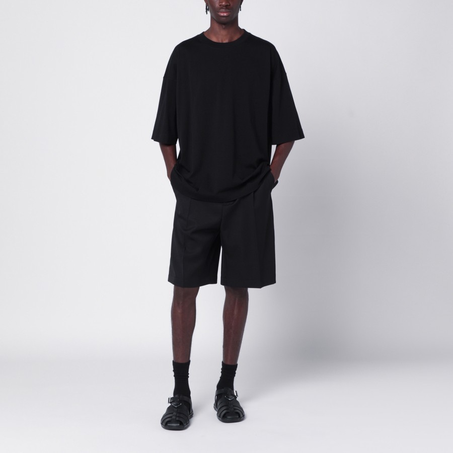 Dries Van Noten Oversized black cotton T-shirt | TheDoubleF