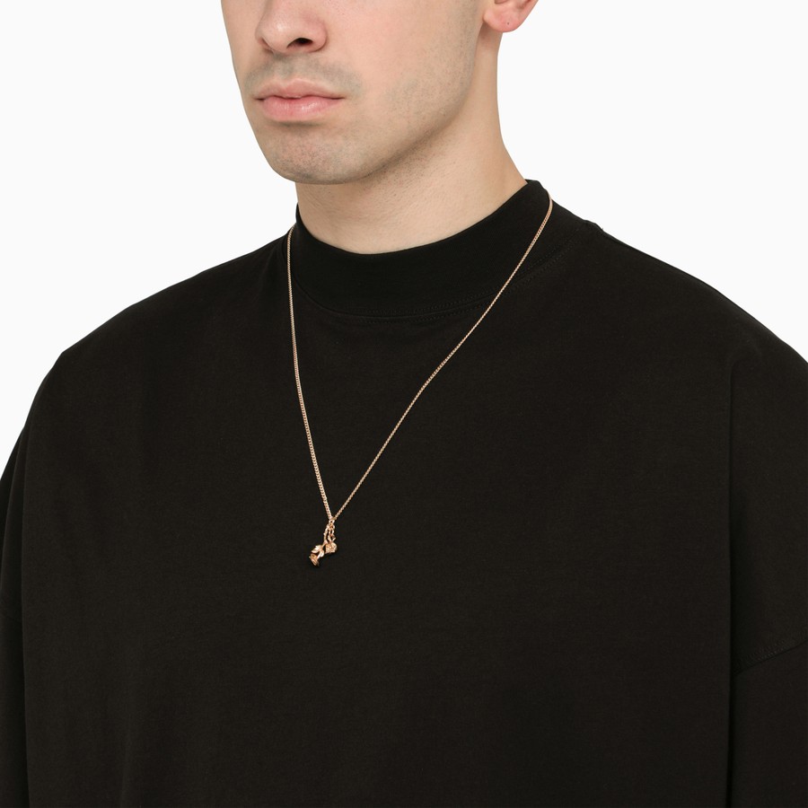 Emanuele Bicocchi Rose and skull necklace in 925 gold-plated Emanuele Bicocchi Rose and skull necklace in 925 gold-plated