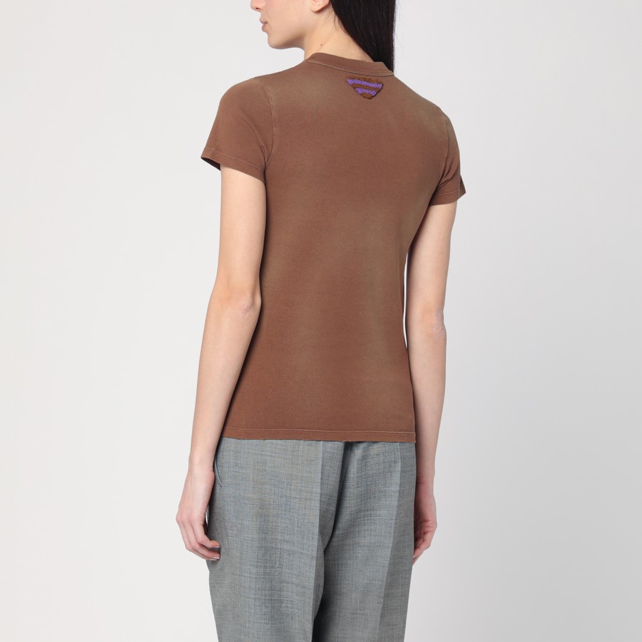Prada Brown washed T-shirt with logo print | TheDoubleF