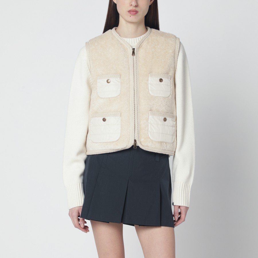 Moncler Mimosa gilet in teddy-effect fleece | TheDoubleF