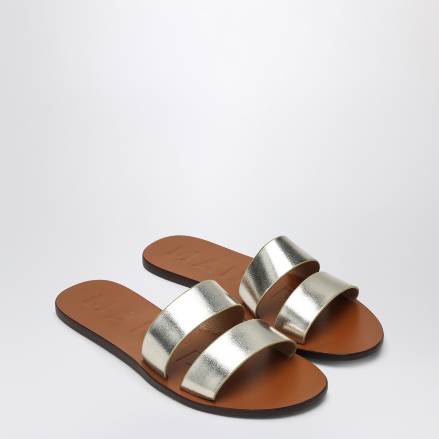 シューズ・サンダルその他 Manebi Platinum colored strap sandals in leather Manebí | Leather Ankle Strap Sandals - Platinum