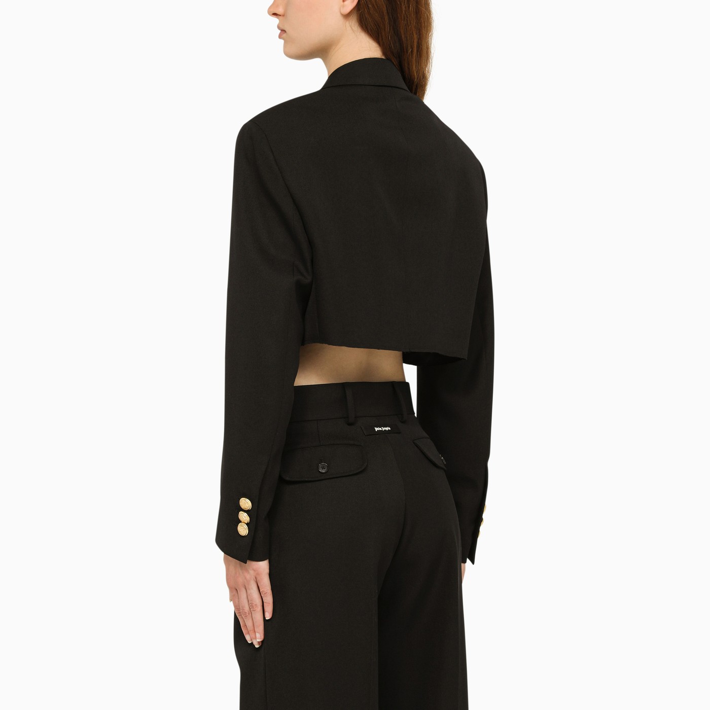 Palm Angels Black wool short blazer TheDoubleF