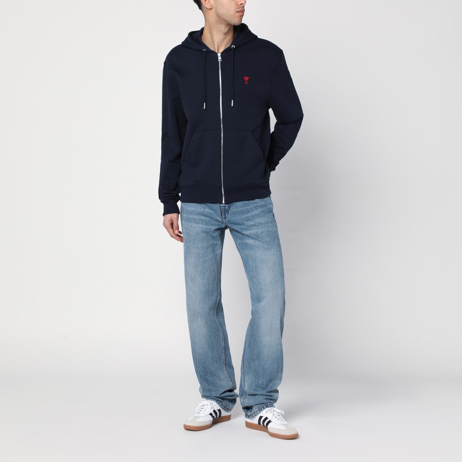 ☆関税込み☆【AMI PARIS】Ami DeCoeurコットンジップフーディー AMI Paris Ami De Coeur zip-up Hoodie | Black | FARFETCH GE