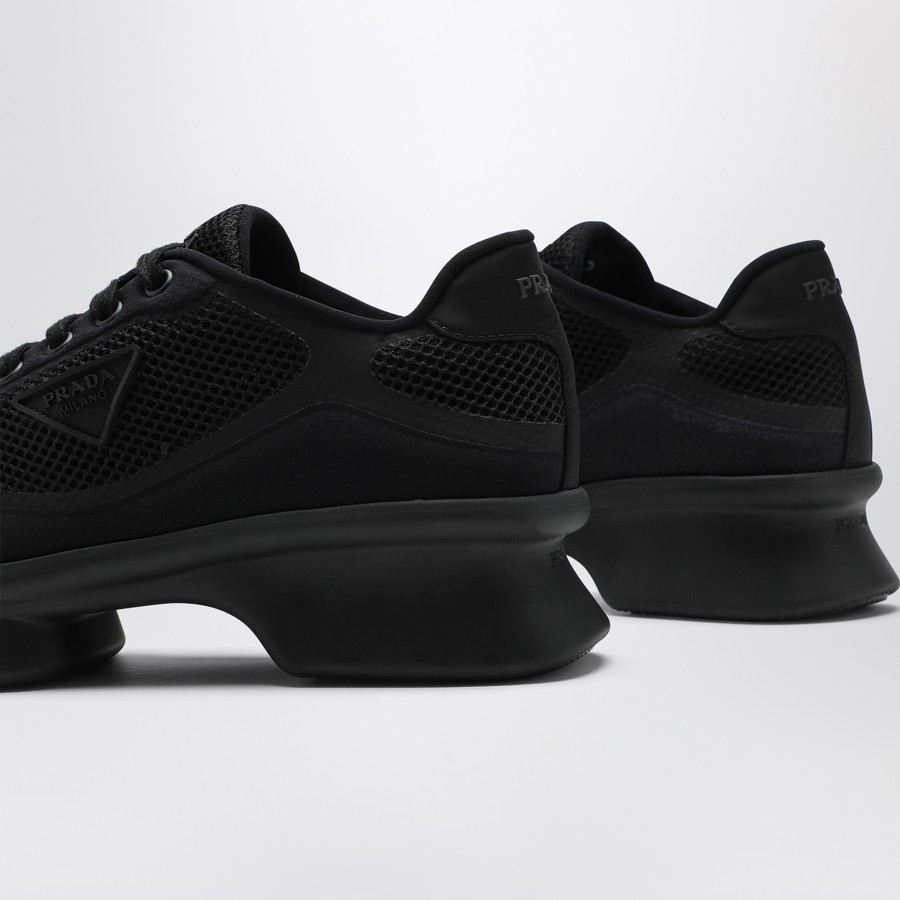スニーカー PRADA Woman Sneakers Black 1E959ND7C F0002 Prada Women's 1T615M GUD F0002 Black Fabric Synthesis Pointy
