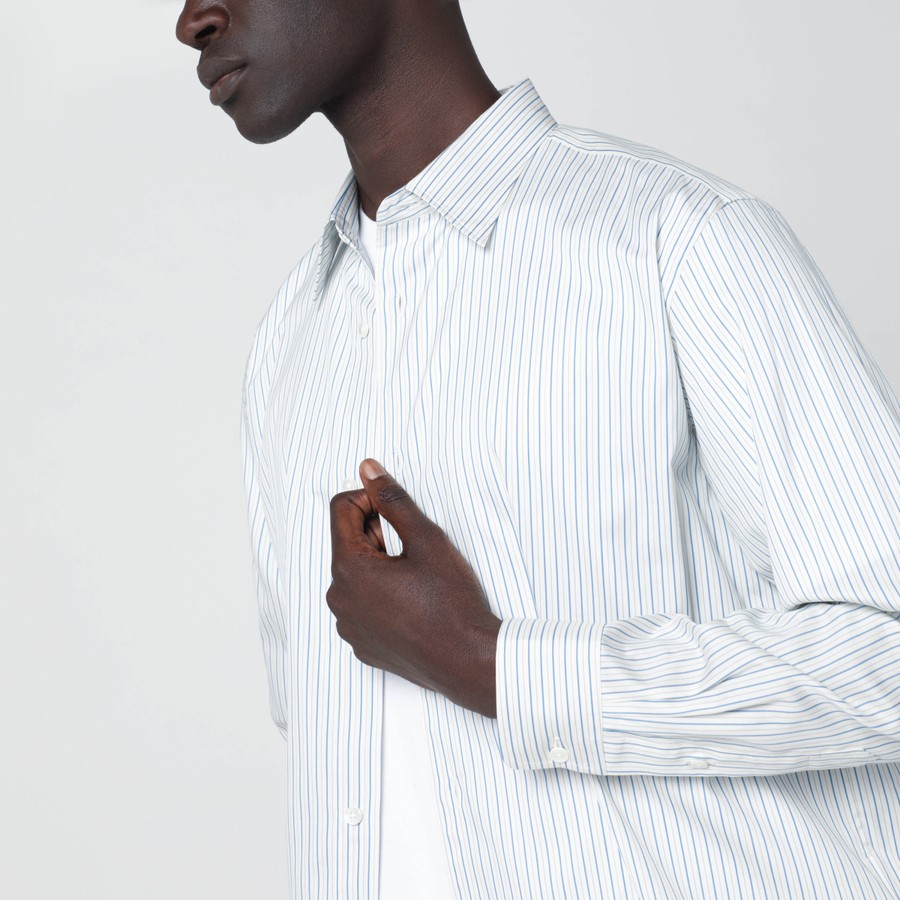 Auralee White striped cotton and silk shirt | TheDoubleF