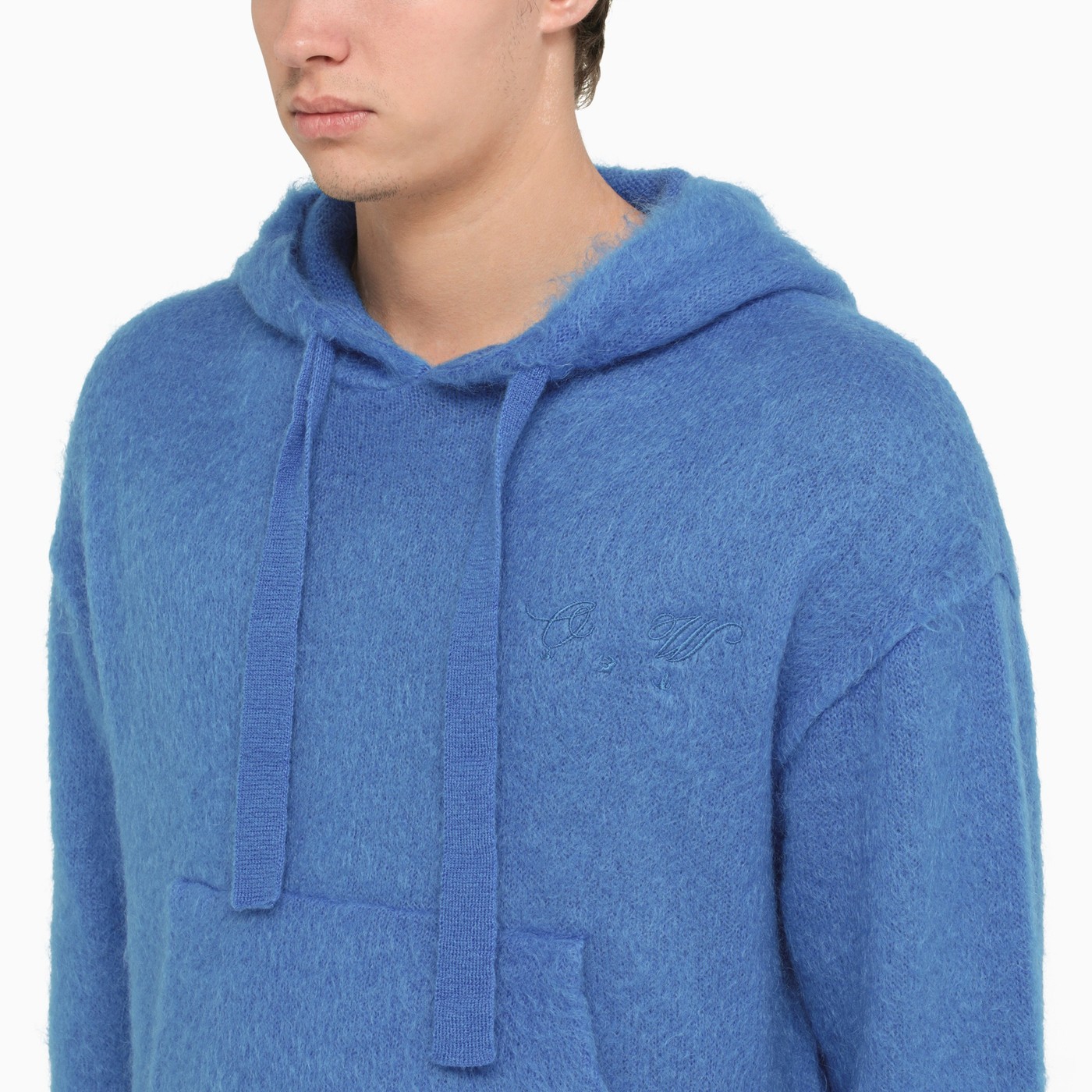 Blue collar off white hoodie clearance