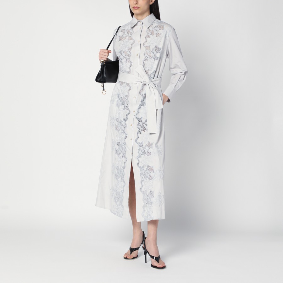 ワンピースその他 P.A.R.O.S.H. Light grey shirt dress with embroidery P.A.R.O.S.H. Light grey shirt dress with embroidery | TheDoubleF