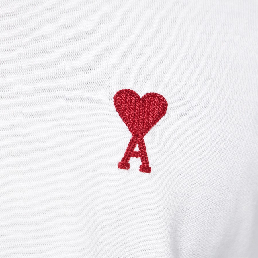 Ami Paris Ami De Coeur white T-shirt | TheDoubleF
