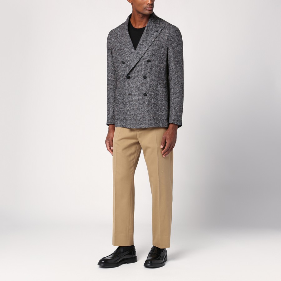 Tagliatore Brown double-breasted jacket in wool blend