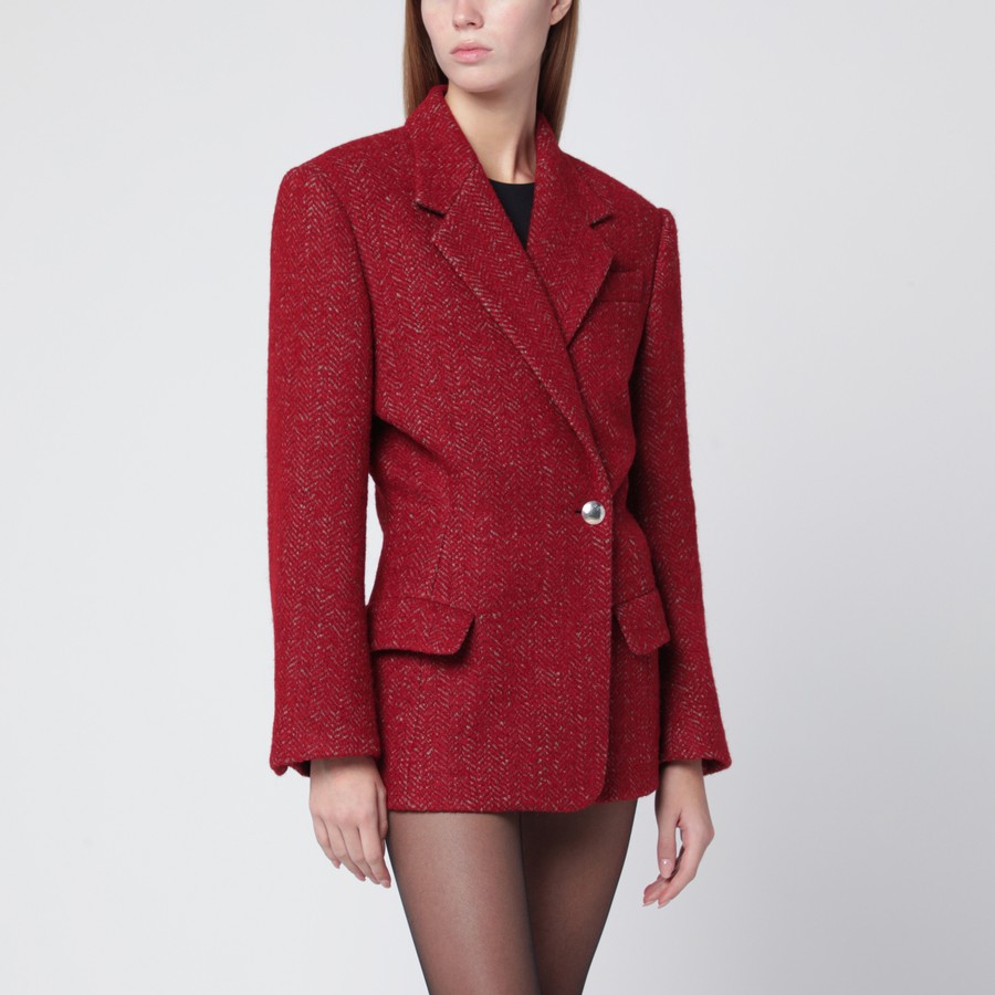 ISABEL MARANT Veste Gallie rouge en laine brossée mélangée