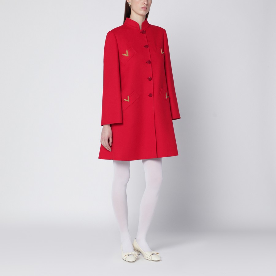 Valentino Roter Mantel aus Wolle und Kaschmir TheDoubleF