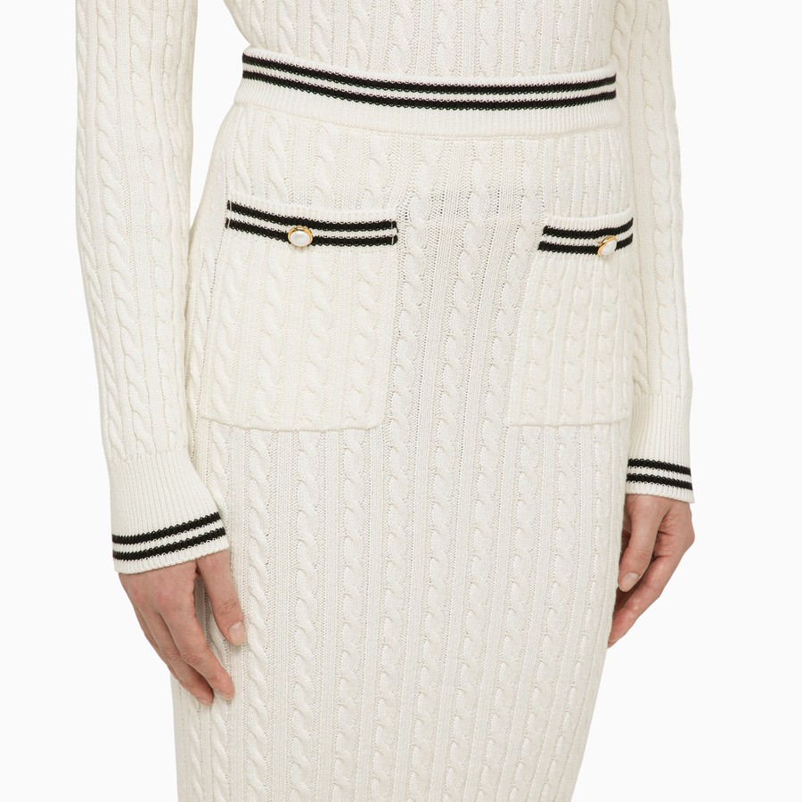 スカート Alessandra Rich White cotton plaited midi skirt Alessandra Rich White cotton plaited midi skirt | TheDoubleF