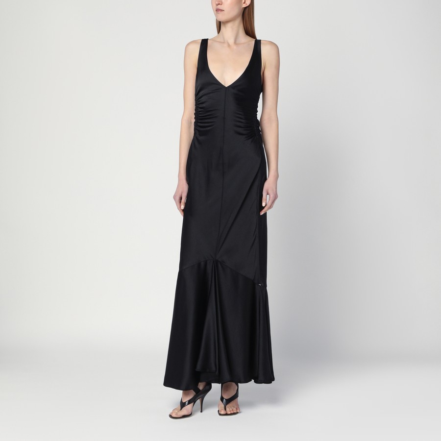 ワンピース Sportmax Long Black Dress In Satin Sportmax Long black dress in satin | TheDoubleF