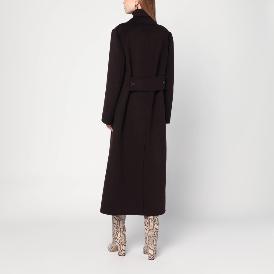 コート VICTORIA BECKHAM BROWN DOUBLE-BREASTED COAT Victoria Beckham Brown double-breasted coat in wool and
