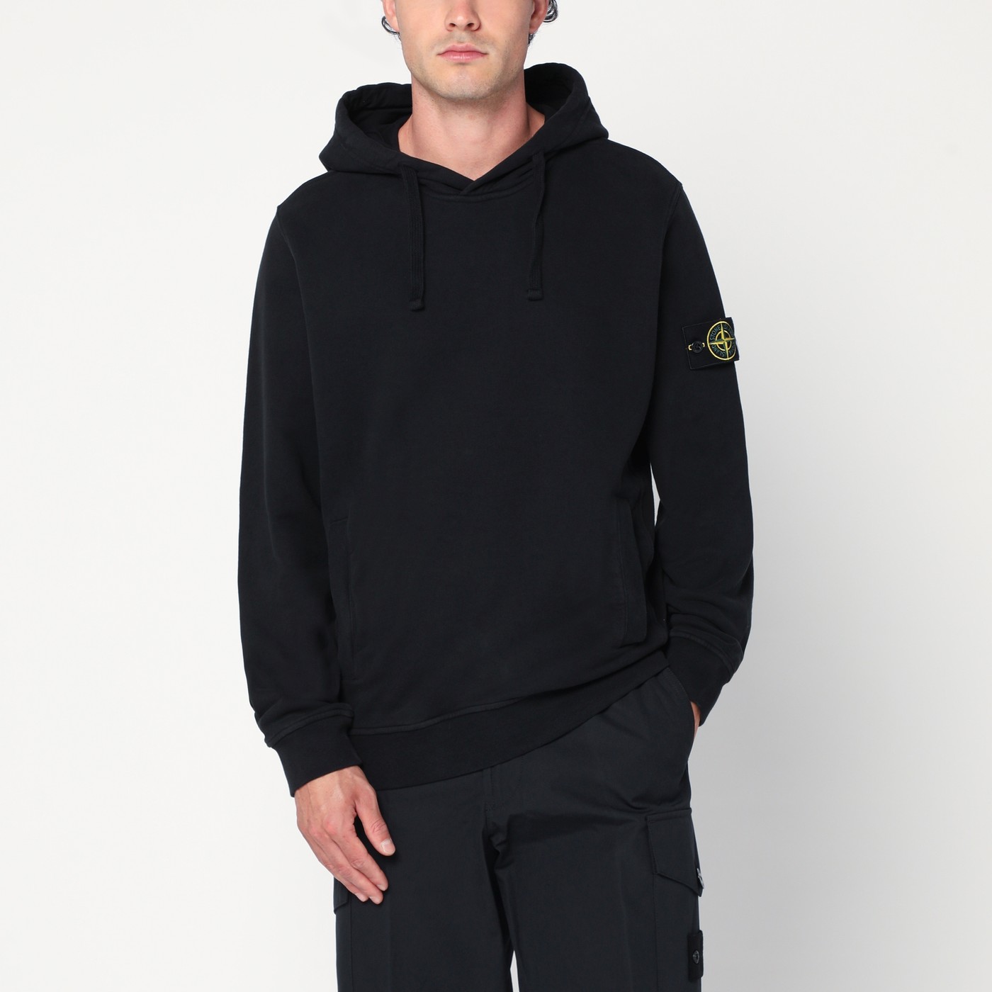 Stone Island Sweat à capuche noir en coton TheDoubleF