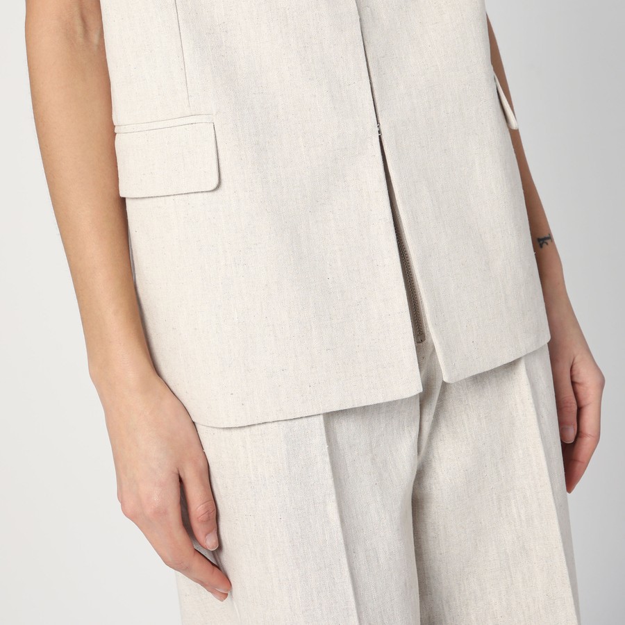 ジャケット Erika Cavallini Linen waistcoat with open back Erika Cavallini Linen waistcoat with open back | TheDoubleF