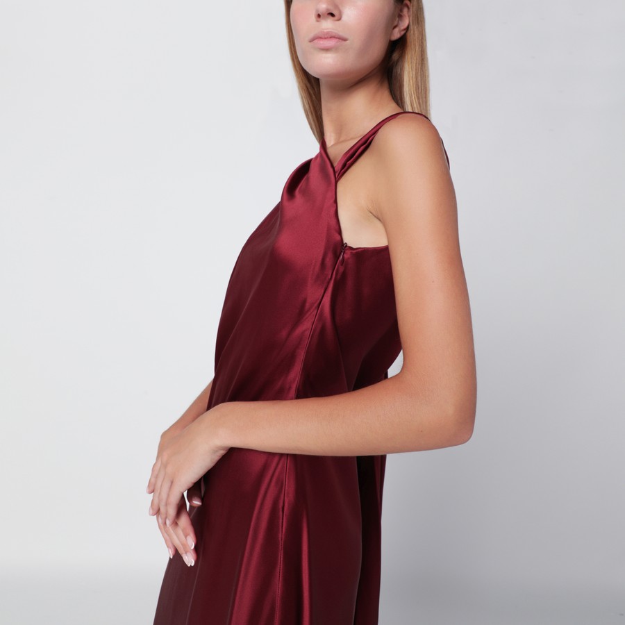 Max Mara Pianoforte Raspberry cape detail dress TheDoubleF