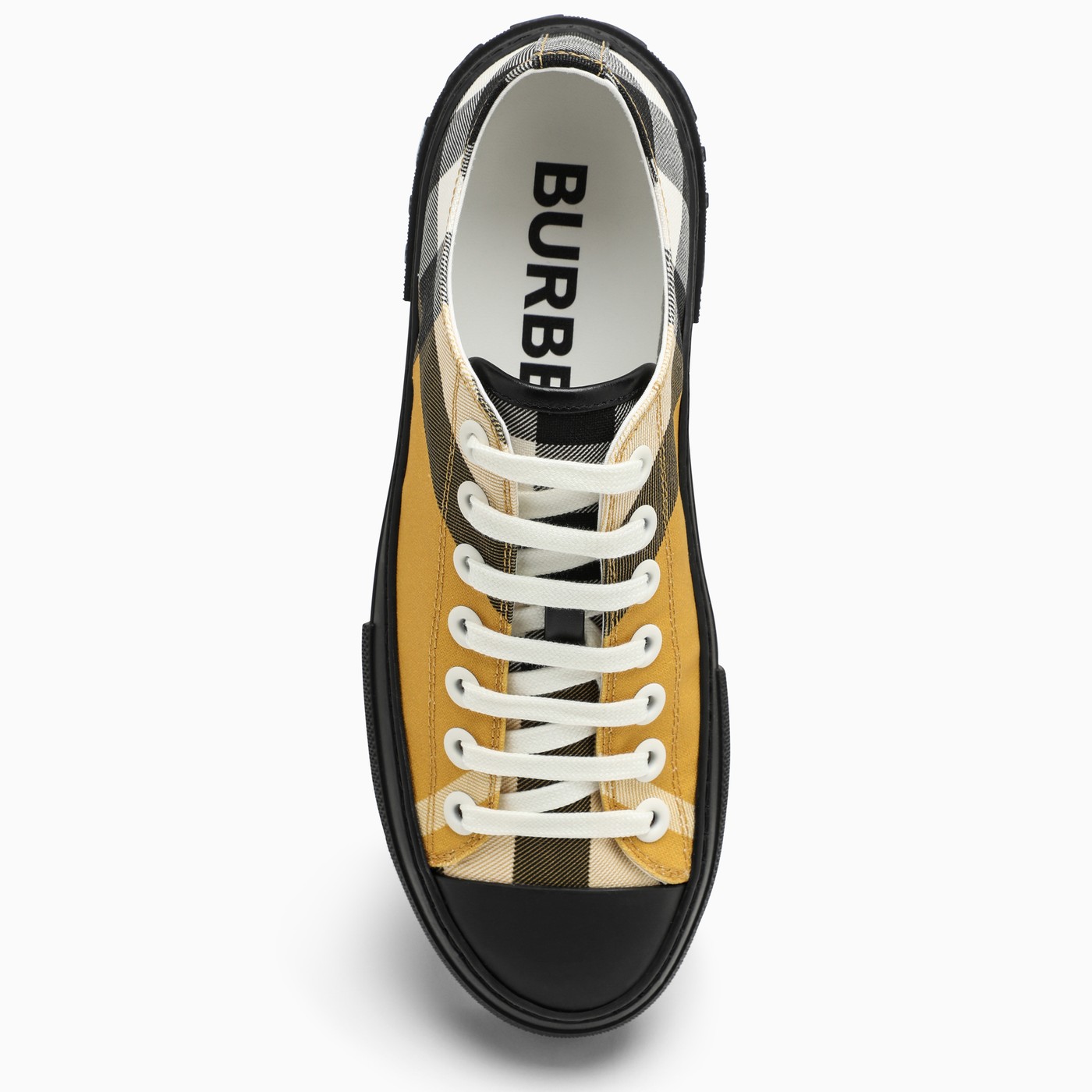 Burberry Yellow lowtop sneakers with Check motif TheDoubleF