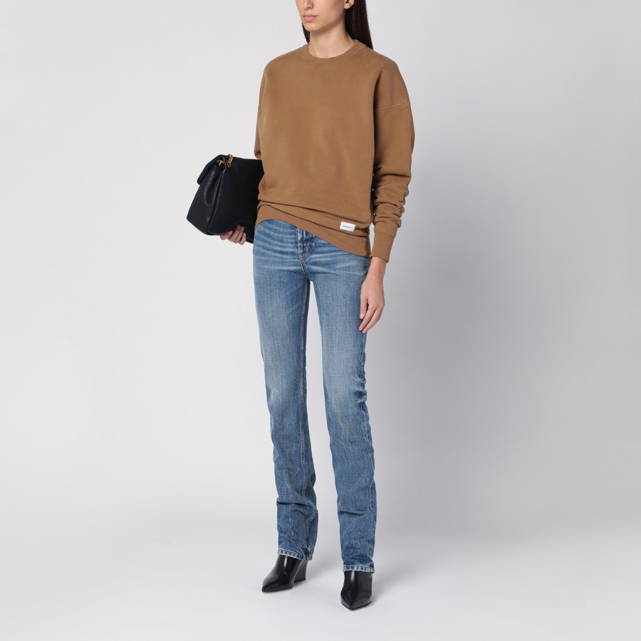 その他 Saint Laurent Camel cotton sweatshirt (807761Y36SV 2298) Saint Laurent Caramel coloured plush cotton sweatshirt
