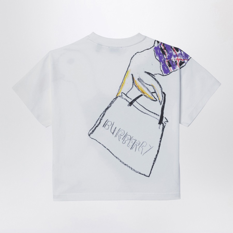 Burberry White cotton T-shirt with print | TheDoubleF