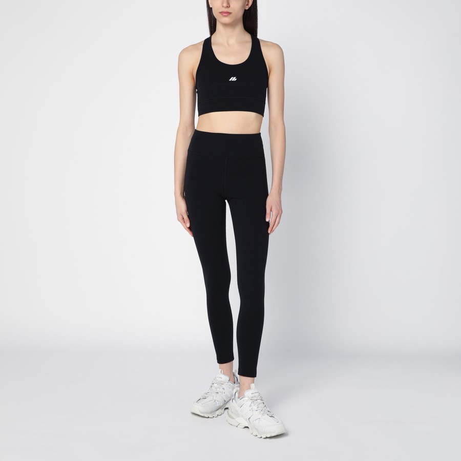 Tシャツ・カットソー BALENCIAGA BLACK ACTIVEWEAR SLEEVELESS TOP Balenciaga Black Activewear sleeveless top in matt nylon