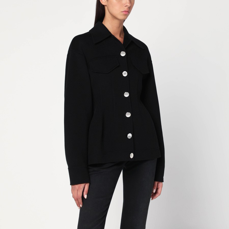 ジャケット SPORTMAX SINGLE-BREASTED BLACK WOOL JACKET Sportmax Single-breasted black wool jacket | TheDoubleF