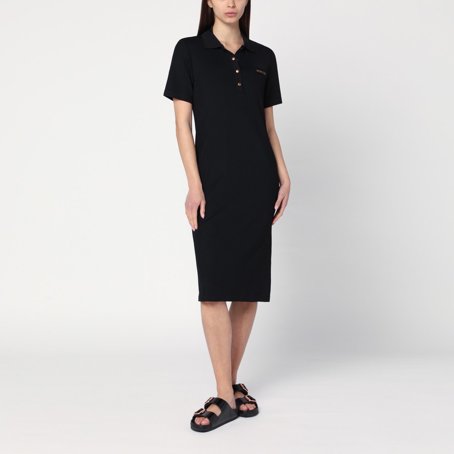 ワンピースその他 Moncler Black polo dress with logo Black Polo Midi Dress - Dresses for Women | Moncler US