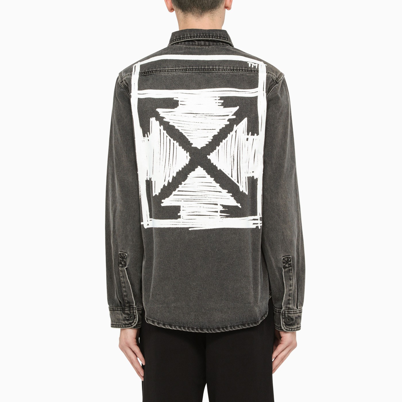 off white black denim shirt
