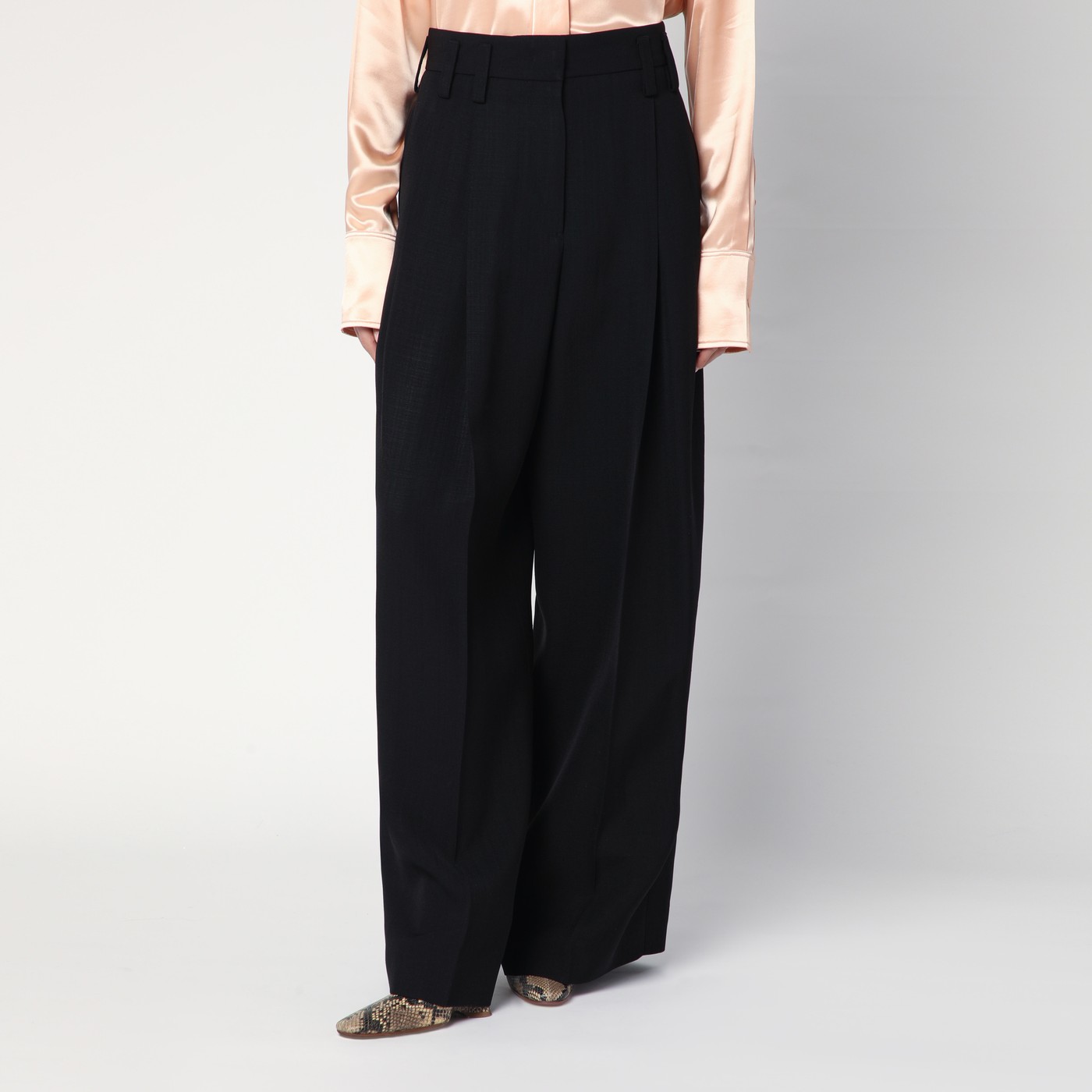 【関税&送料込】Jil Sander Wide Black Pants In Silk Blend Jil Sander Wide black pants in silk blend | TheDoubleF
