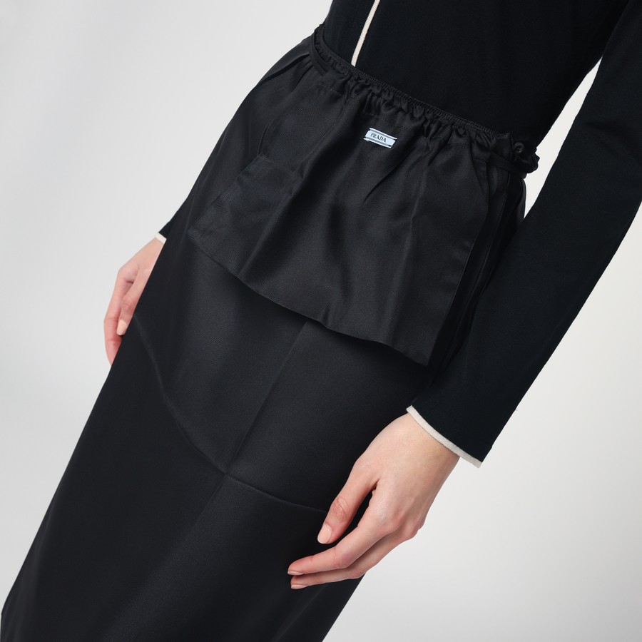 スカート Prada Black midi skirt in silk with Pouch Prada Black midi skirt in silk with Pouch | TheDoubleF