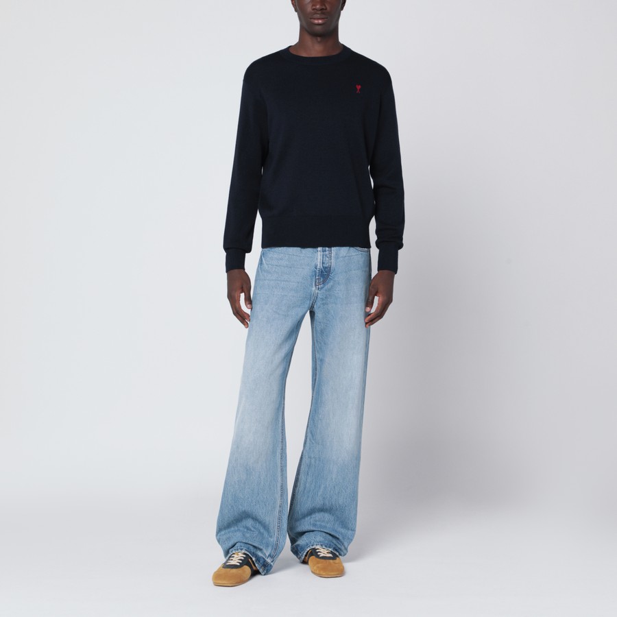 Ami Paris Navy blue Ami De Coeur sweater | TheDoubleF