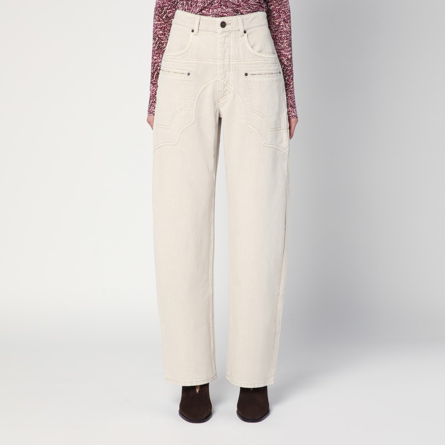 ISABEL MARANT ヘリル ハネル シンス PA0481FAC1H01I ECRU 마리아 블라우스 여성 ecru-ochre | ISABEL MARANT 공식 웹사이트