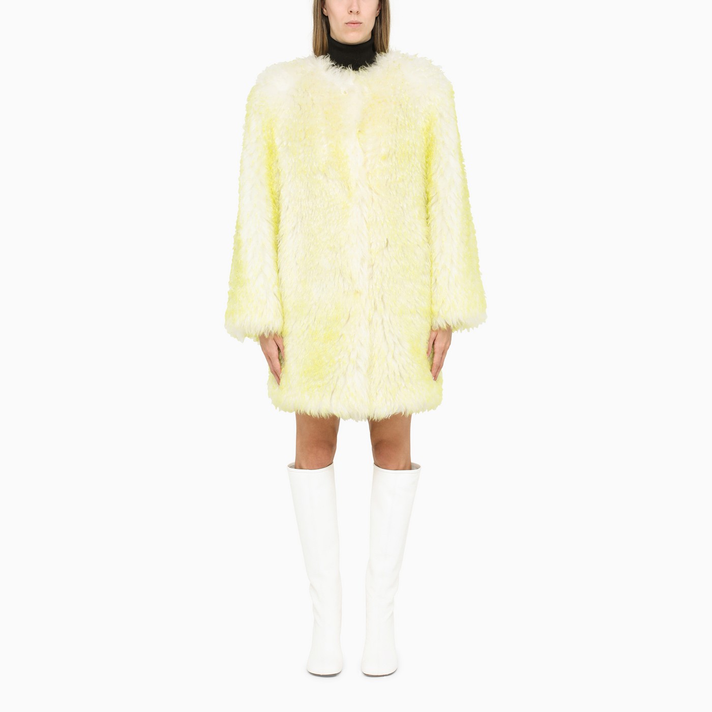 Becagli Long yellow fur coat TheDoubleF
