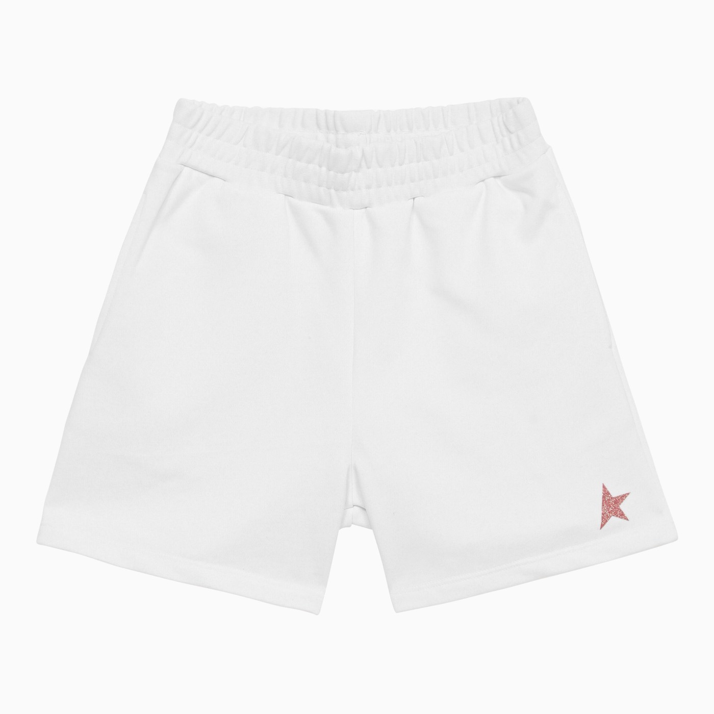Golden Goose White cotton short with pink star | TheDoubleF