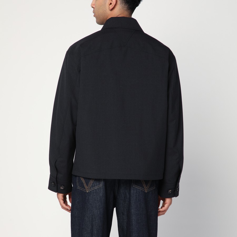 Bottega Veneta Black wool zip-up jacket | TheDoubleF