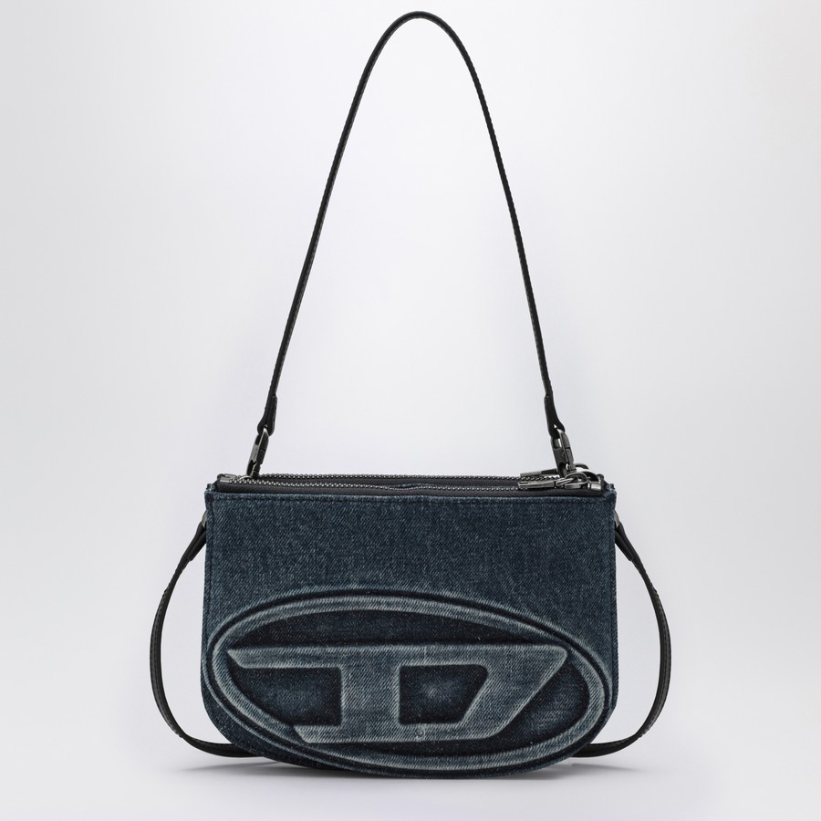 Diesel 1DR Twin shoulder bag in blue denim | TheDoubleF