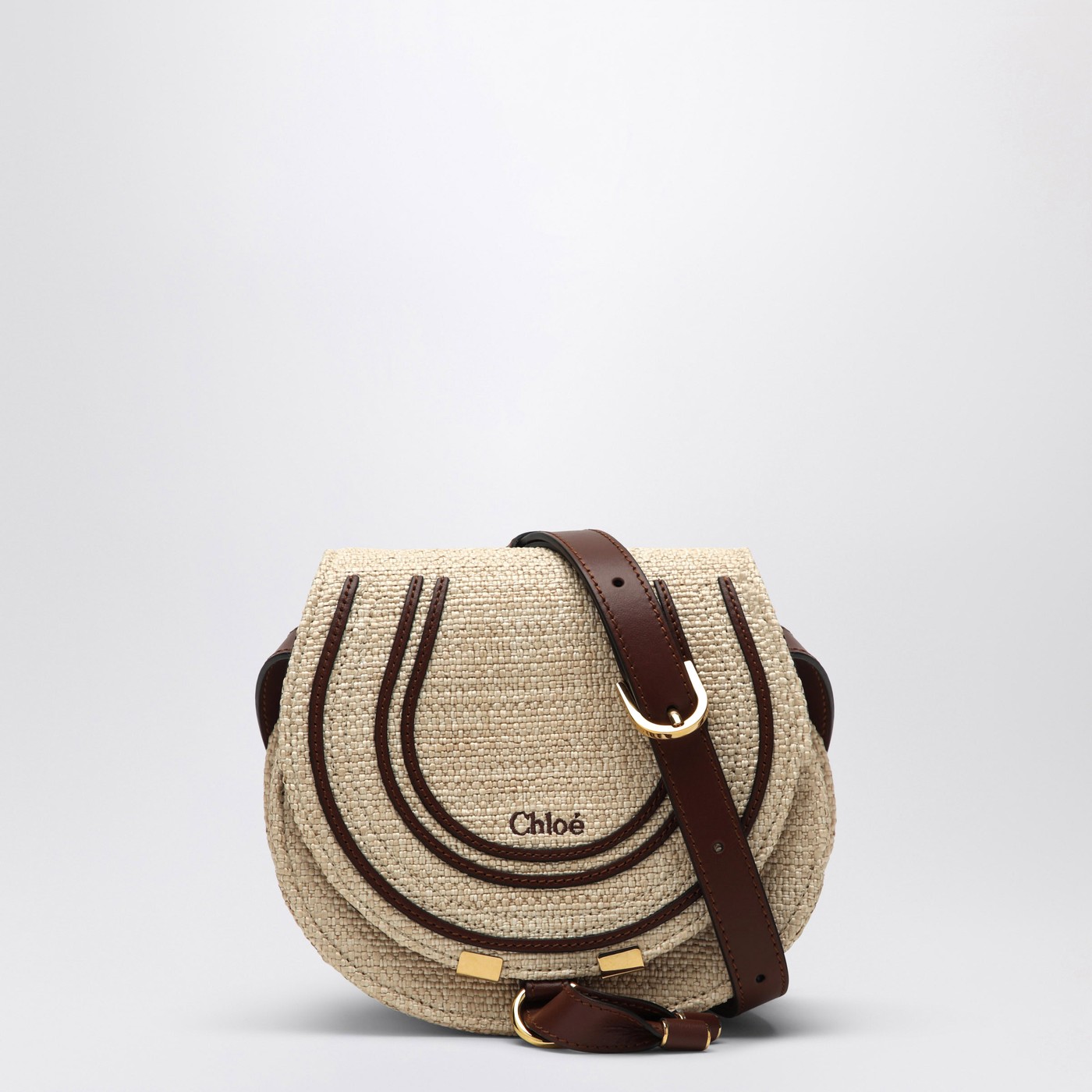 Chloé Small Saddle Marcie Bag in Raffia Effect | TheDoubleF
