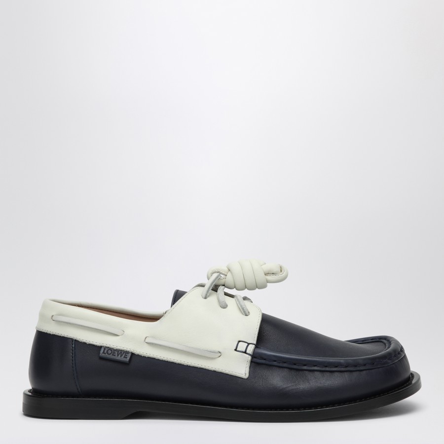 Loewe Campo boat shoe in navy/white | TheDoubleF