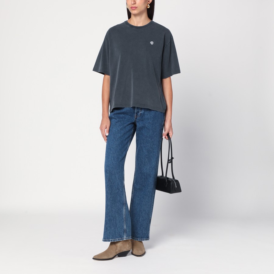 ANINE BING Rudy Empowerment washed black T-shirt | TheDoubleF