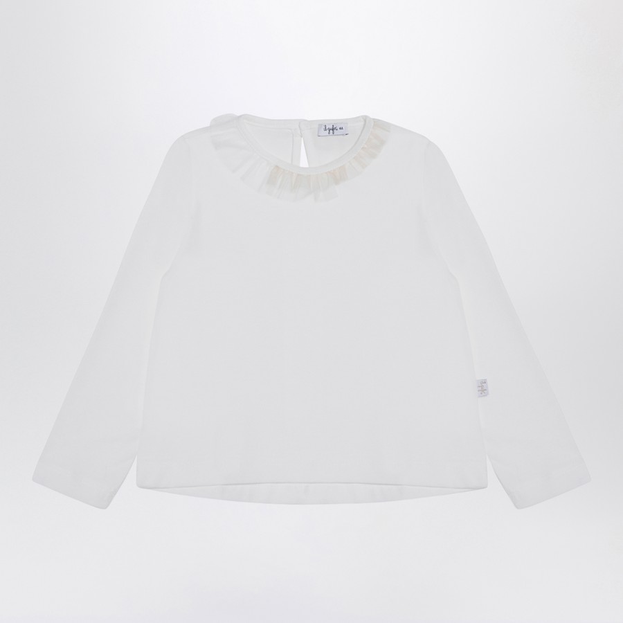 Il Gufo Maglia bianca con colletto con volant TheDoubleF