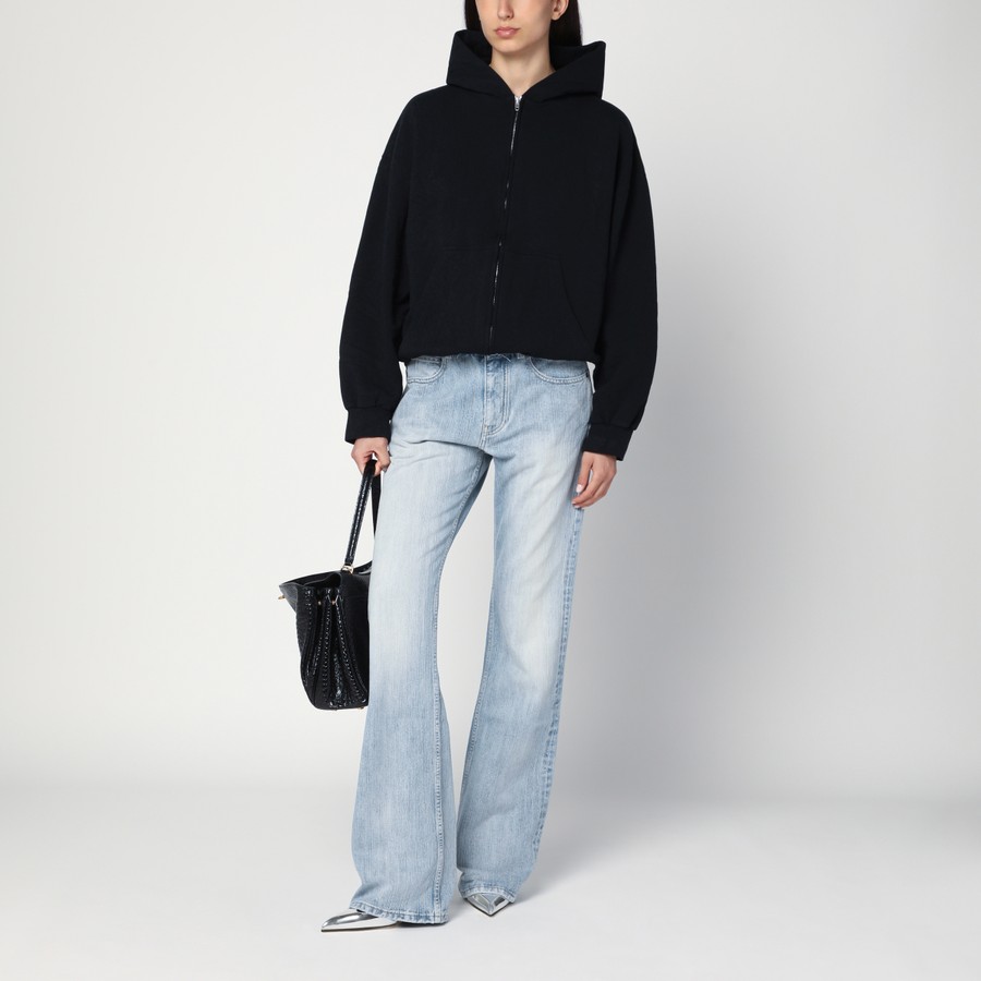 Balenciaga Washed black Flipped Uni Regular Fit zip hoodie