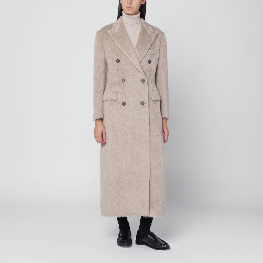 コート Tagliatore Coats Tagliatore Beige double-breasted coat in wool blend | TheDoubleF