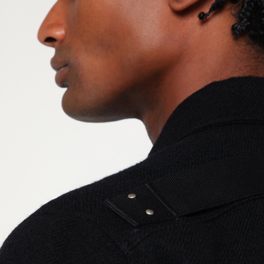 ジャケットその他 Rick Owens Black Wool Cropped Jacket With Zip Rick Owens Black wool cropped jacket with zip | TheDoubleF