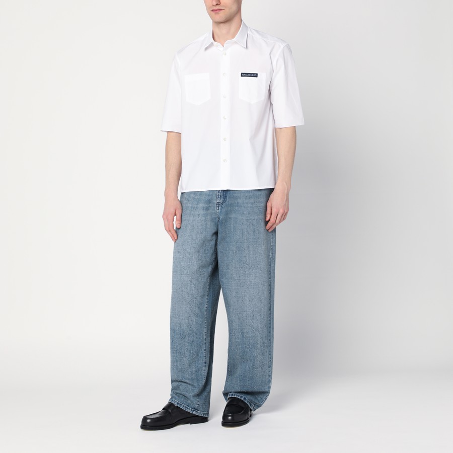 Tシャツ・カットソー NAMACHEKO Men T Shirts NS25 402SN1201 White NAMACHEKO White shirt with logo patch | TheDoubleF